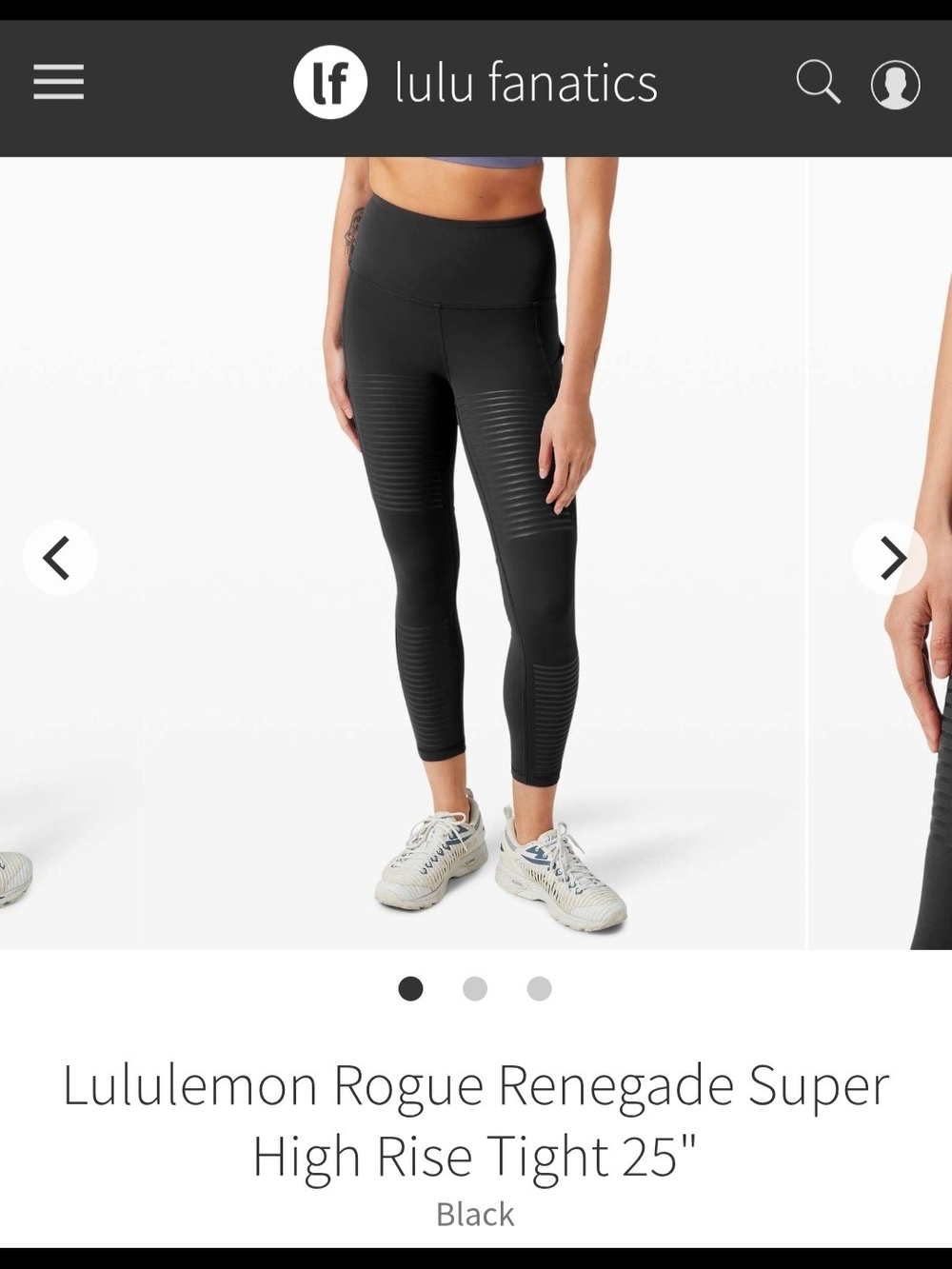 lululemon athletica Black Rogue Renegade Super High Rise Tight 25"